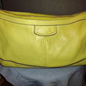 Authenic lemon yellow Coach vintage small handbag with cross bodytrap